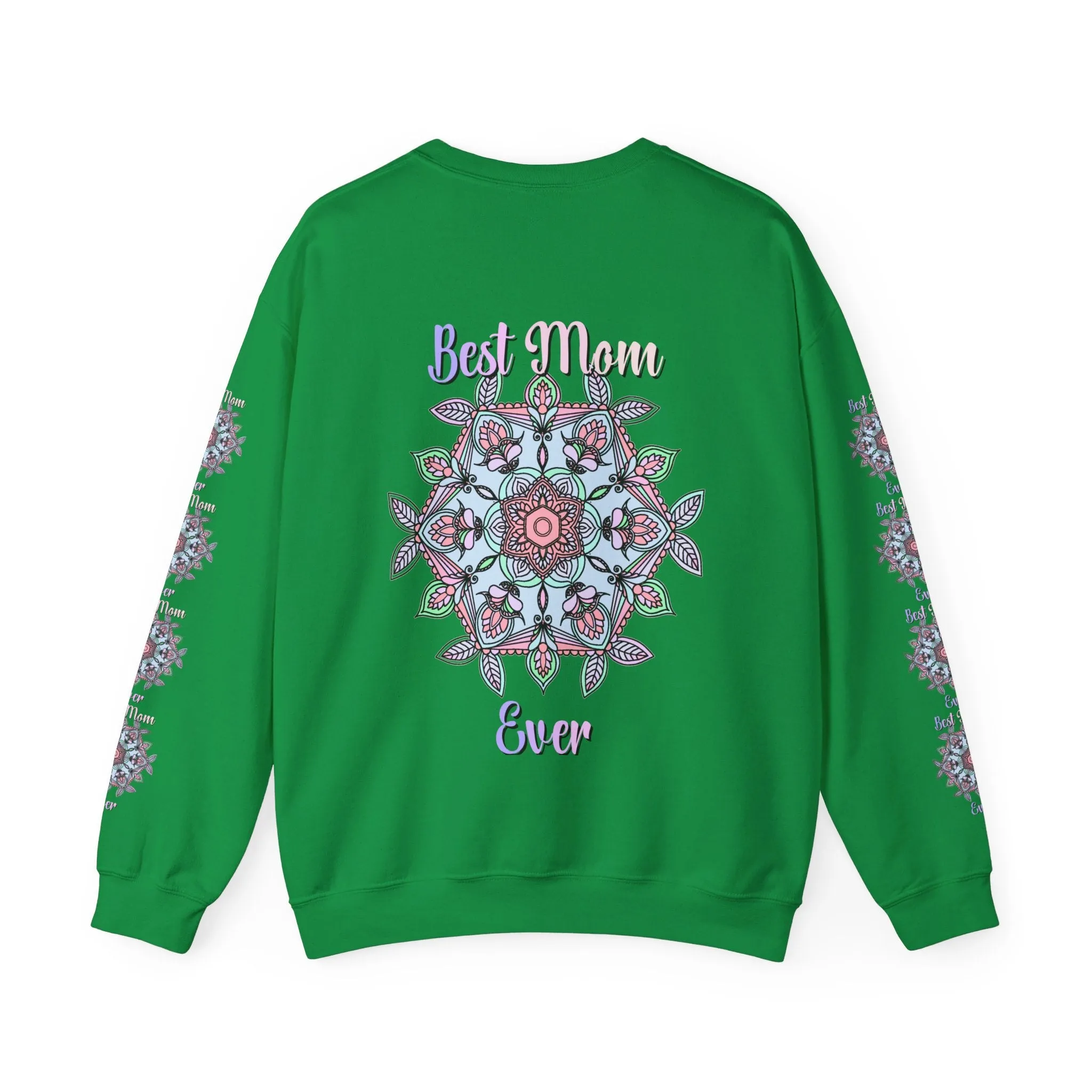 Handmade Mandala Design Crewneck Sweatshirt - Best Mom Ever