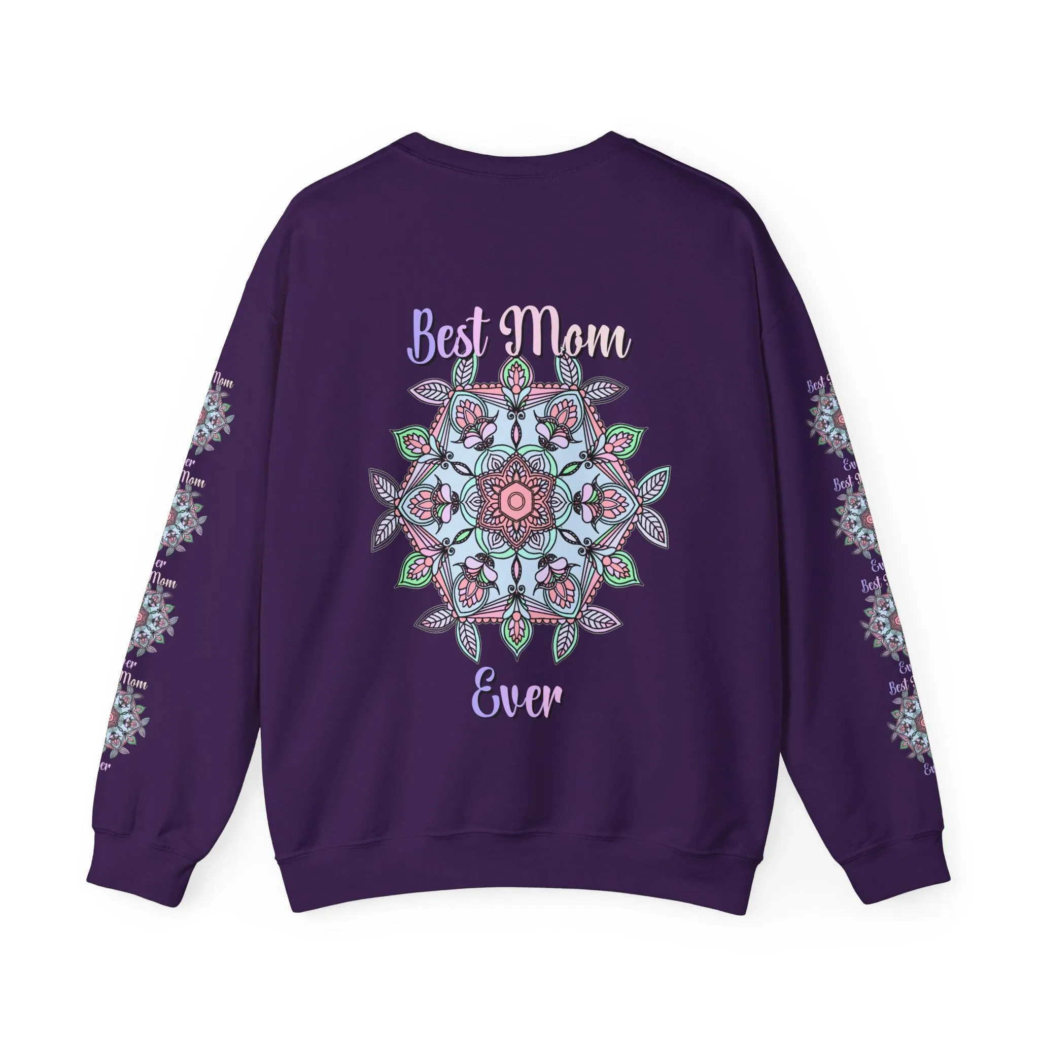 Handmade Mandala Design Crewneck Sweatshirt - Best Mom Ever