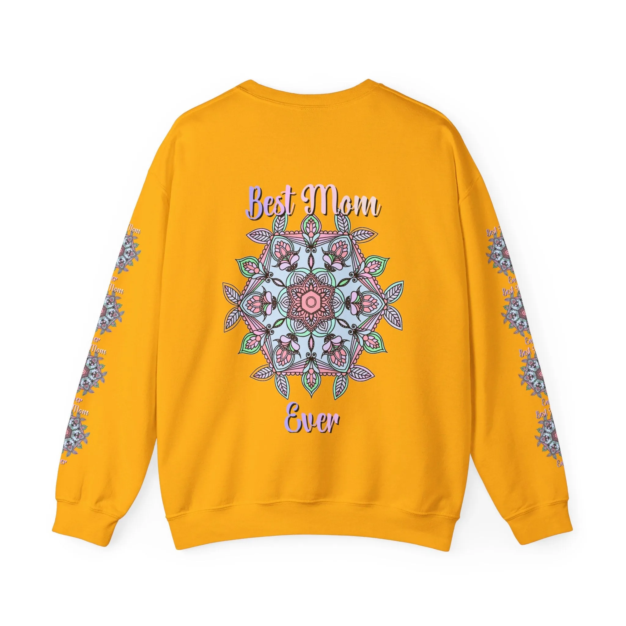 Handmade Mandala Design Crewneck Sweatshirt - Best Mom Ever