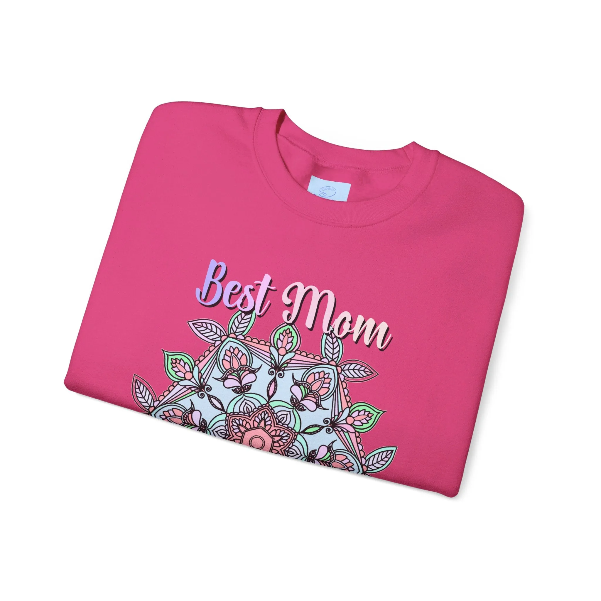 Handmade Mandala Design Crewneck Sweatshirt - Best Mom Ever