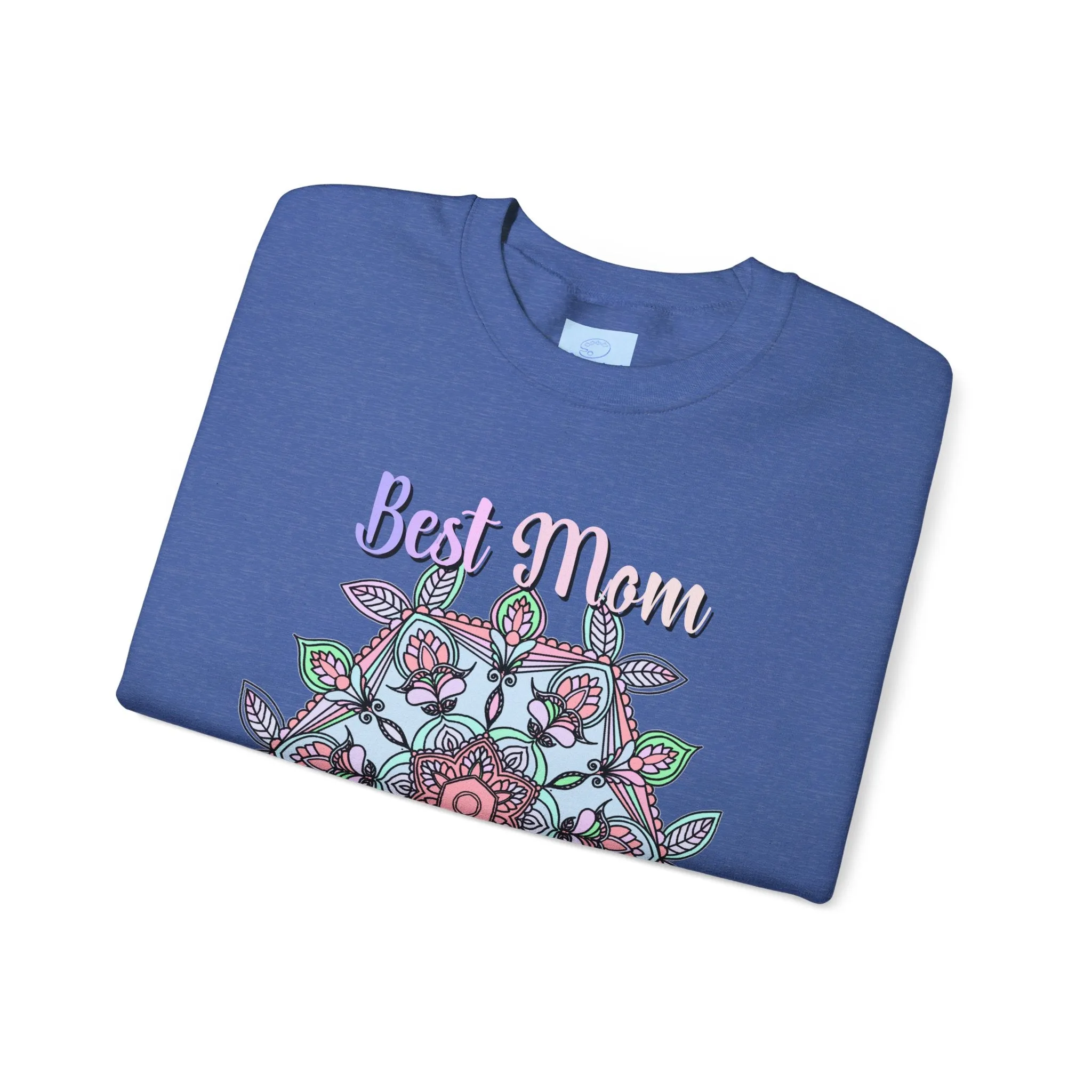 Handmade Mandala Design Crewneck Sweatshirt - Best Mom Ever