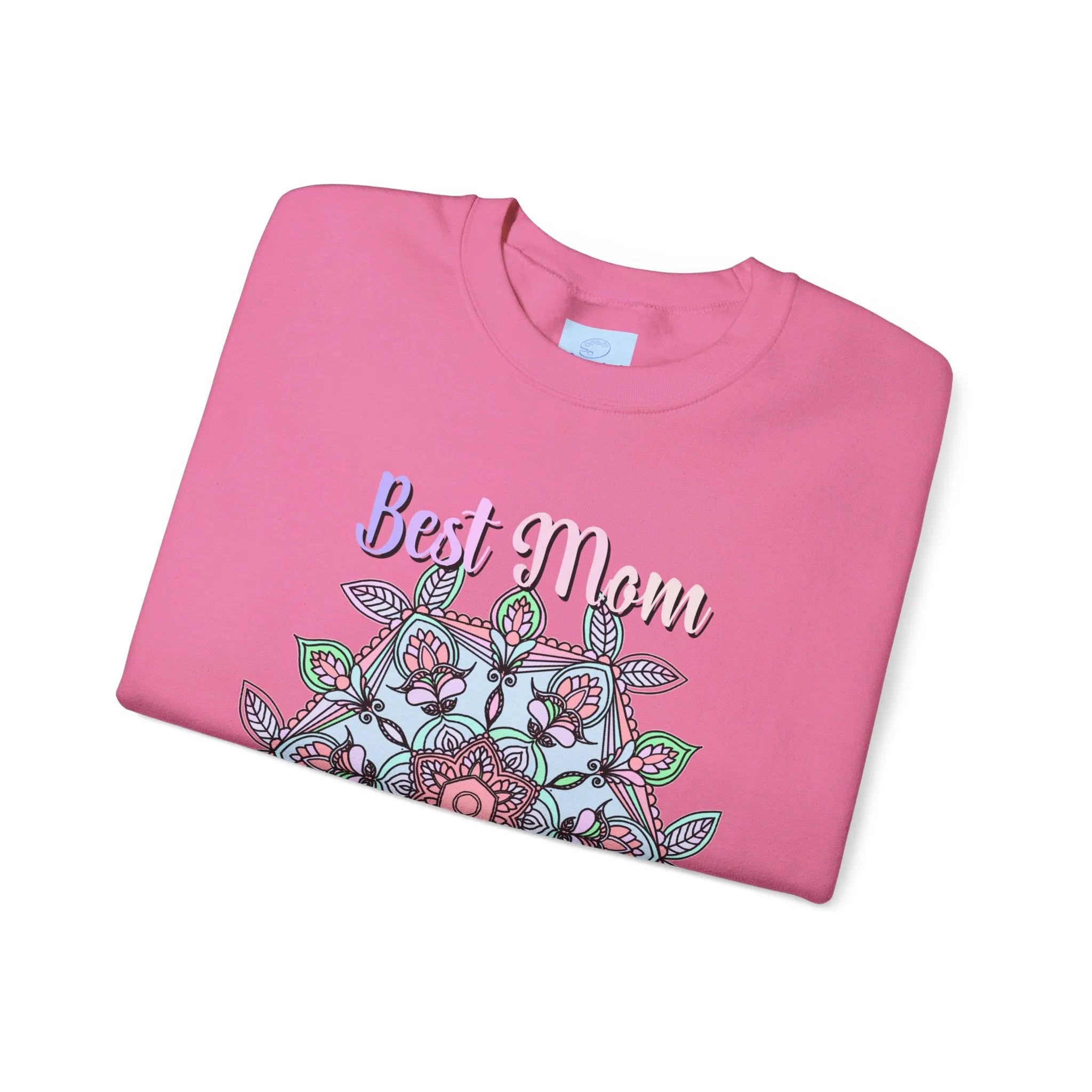 Handmade Mandala Design Crewneck Sweatshirt - Best Mom Ever