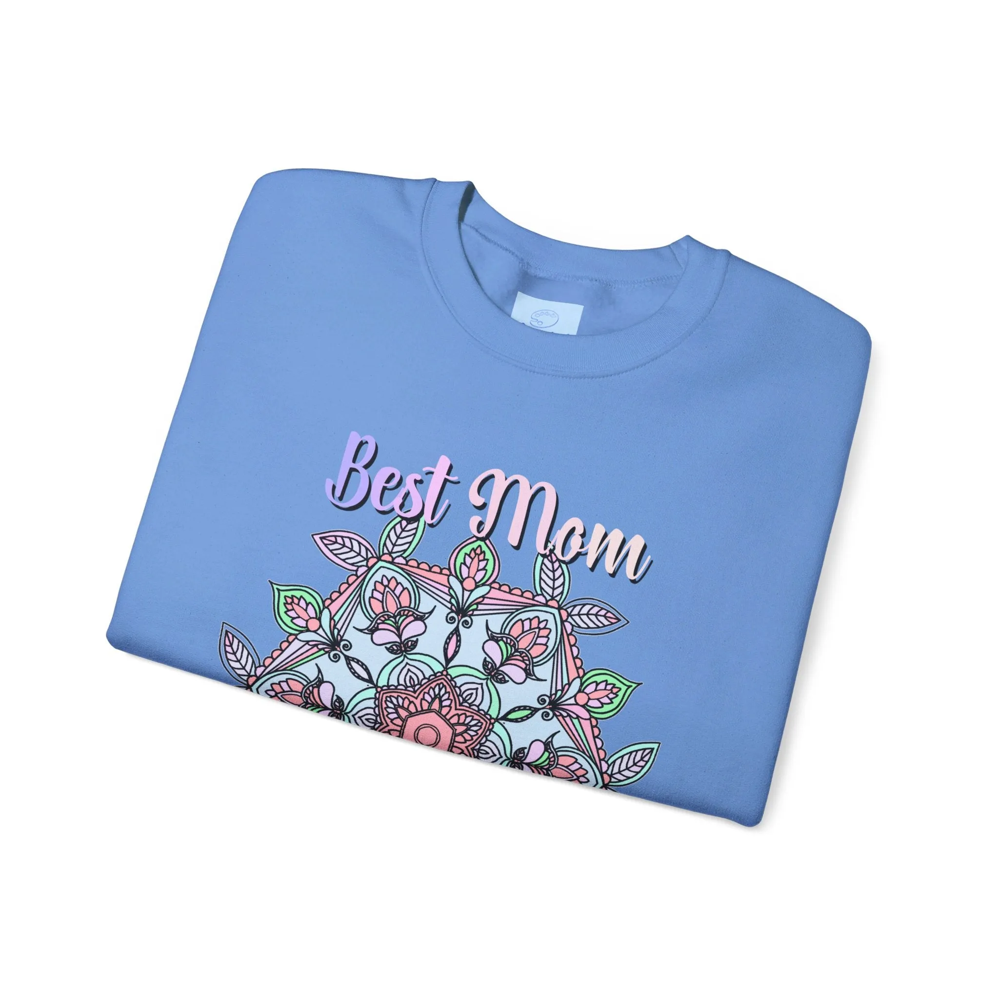 Handmade Mandala Design Crewneck Sweatshirt - Best Mom Ever