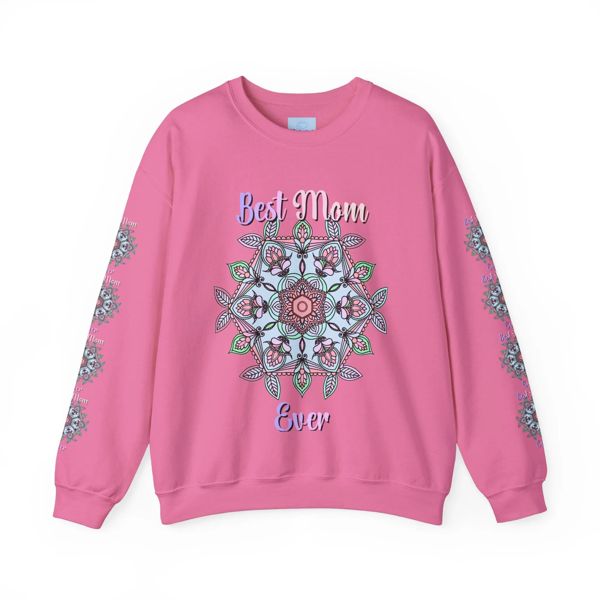 Handmade Mandala Design Crewneck Sweatshirt - Best Mom Ever