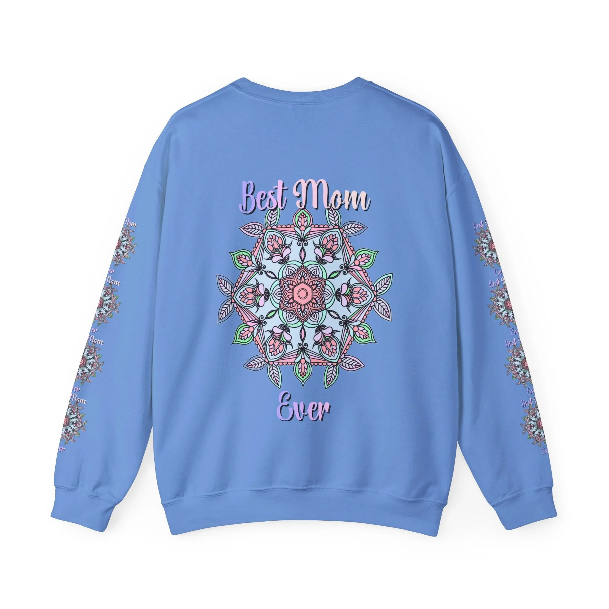 Handmade Mandala Design Crewneck Sweatshirt - Best Mom Ever