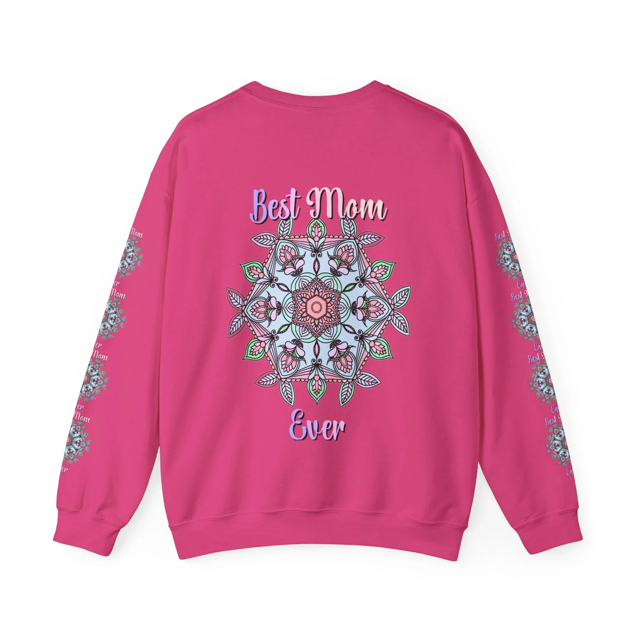 Handmade Mandala Design Crewneck Sweatshirt - Best Mom Ever