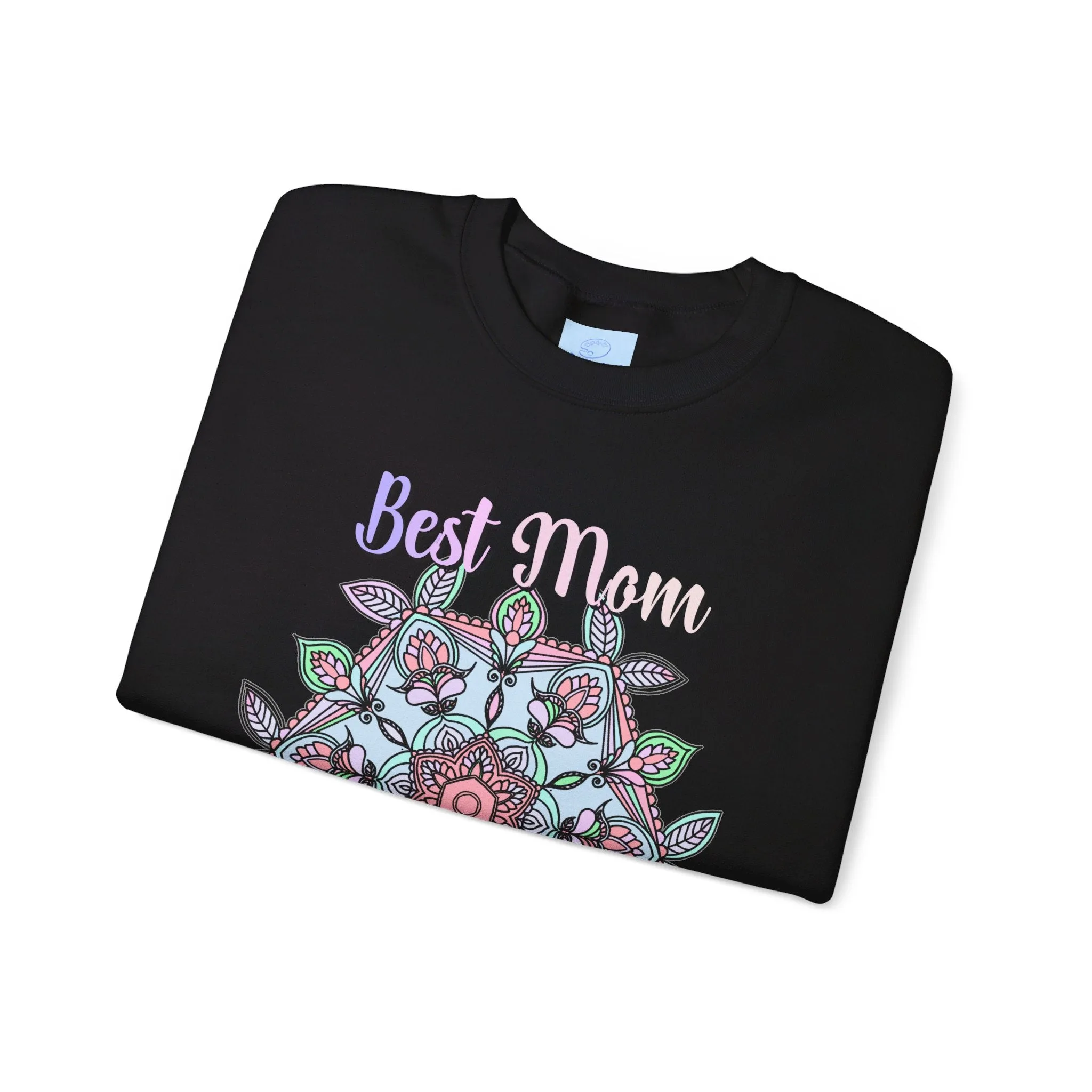 Handmade Mandala Design Crewneck Sweatshirt - Best Mom Ever