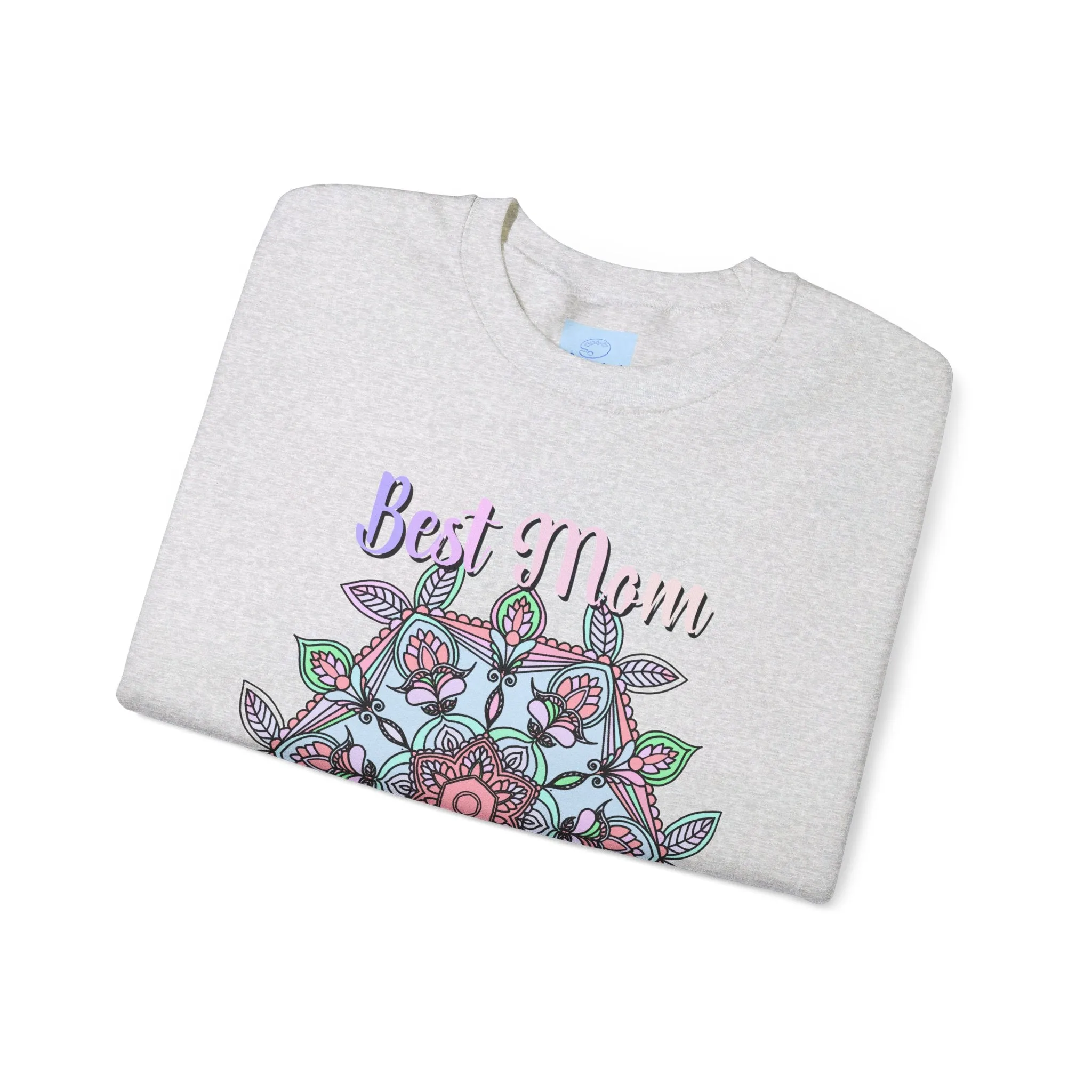Handmade Mandala Design Crewneck Sweatshirt - Best Mom Ever