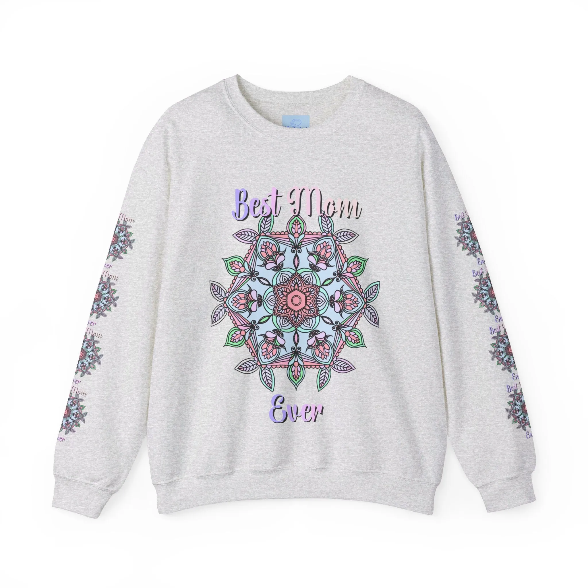 Handmade Mandala Design Crewneck Sweatshirt - Best Mom Ever