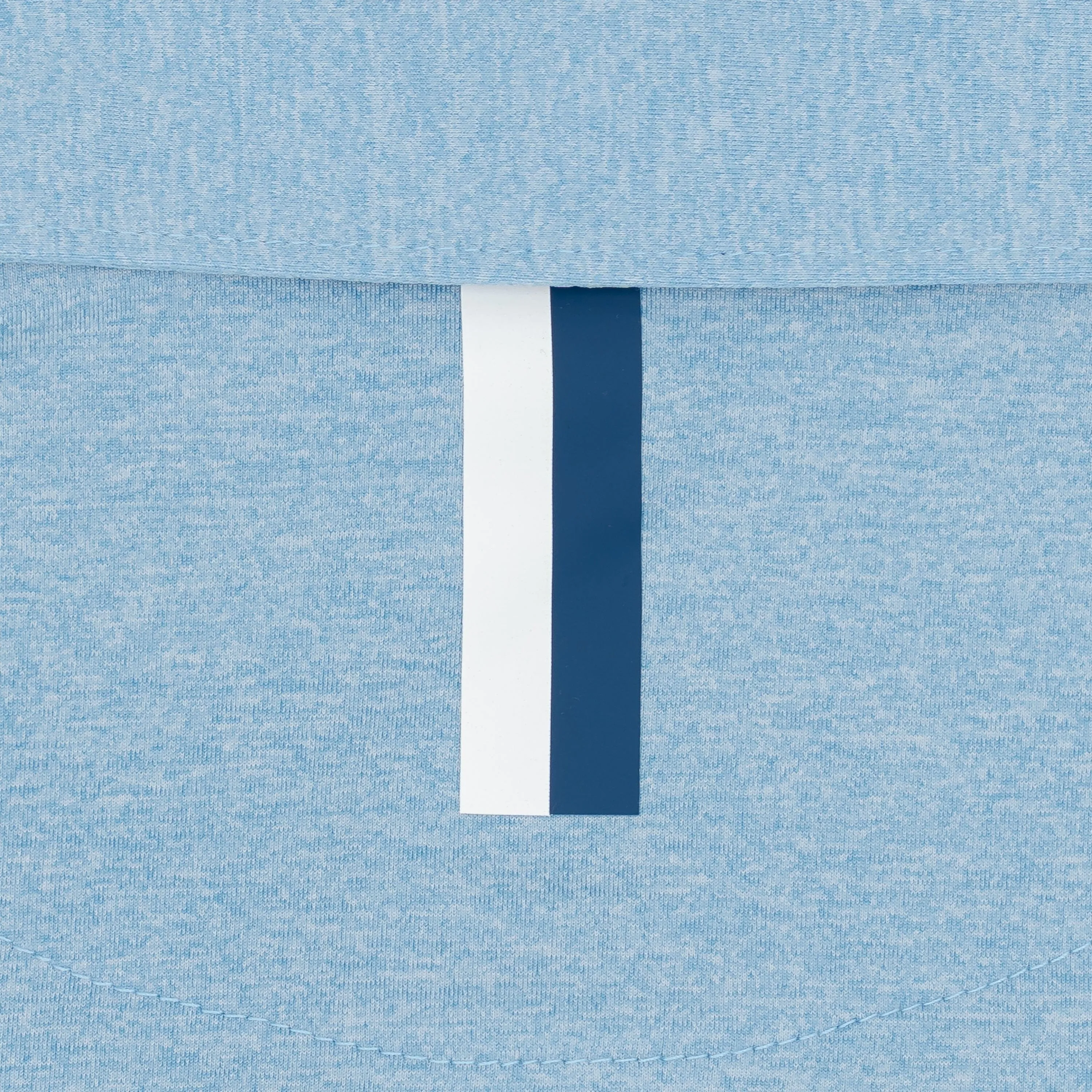 Heather | Long Sleeve Performance Polo | Heather - Stone Blue/White