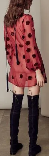 'Heather' Mini Dress, Burgundy