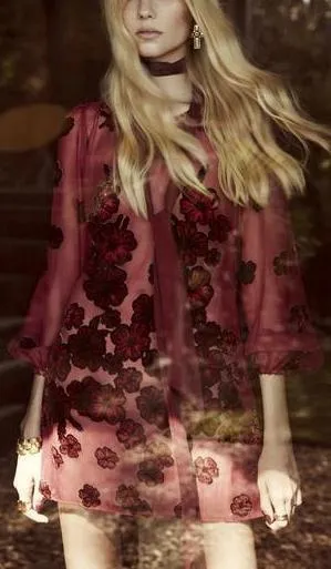 'Heather' Mini Dress, Burgundy