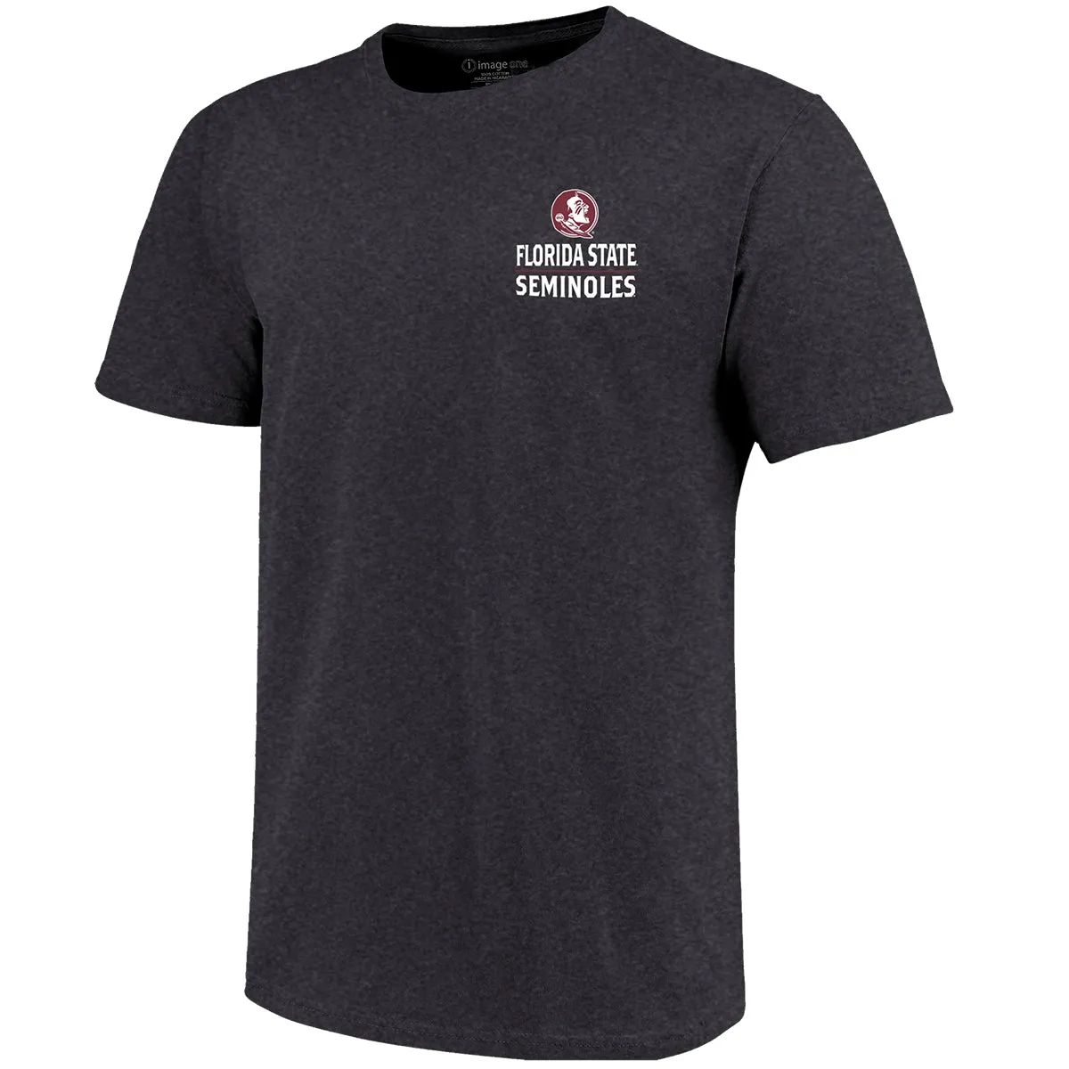 Image One Adult/Unisex Florida State Seminoles/State Flag Design Short Sleeve T-shirt - Charcoal Heather