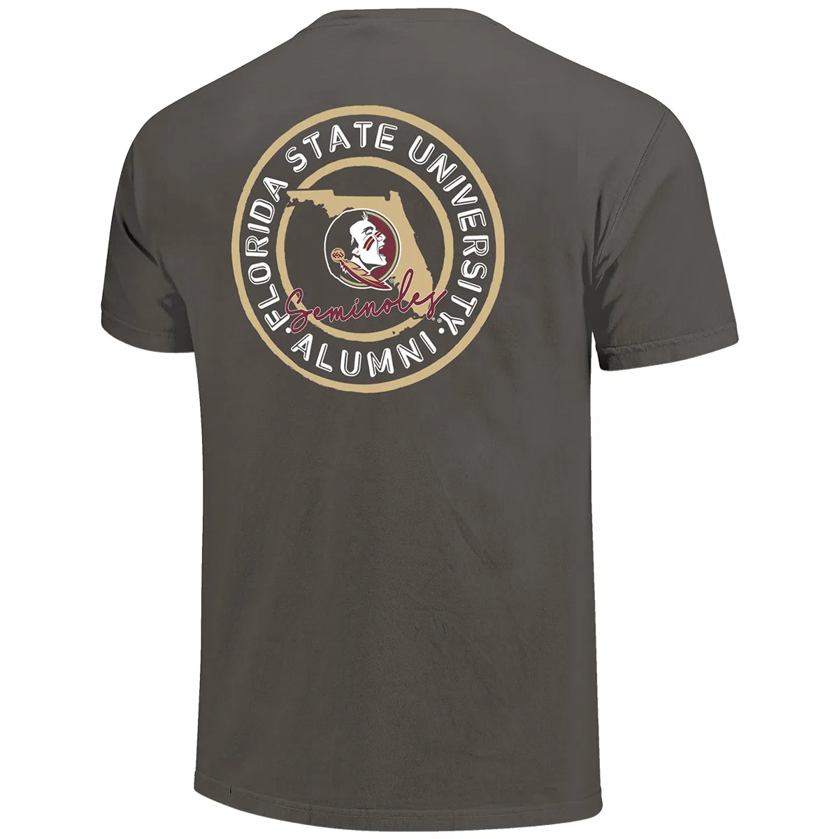 Image One Comfort Colors Seminole Logo Alumni Design Short Sleeve T-shirt - Pepper