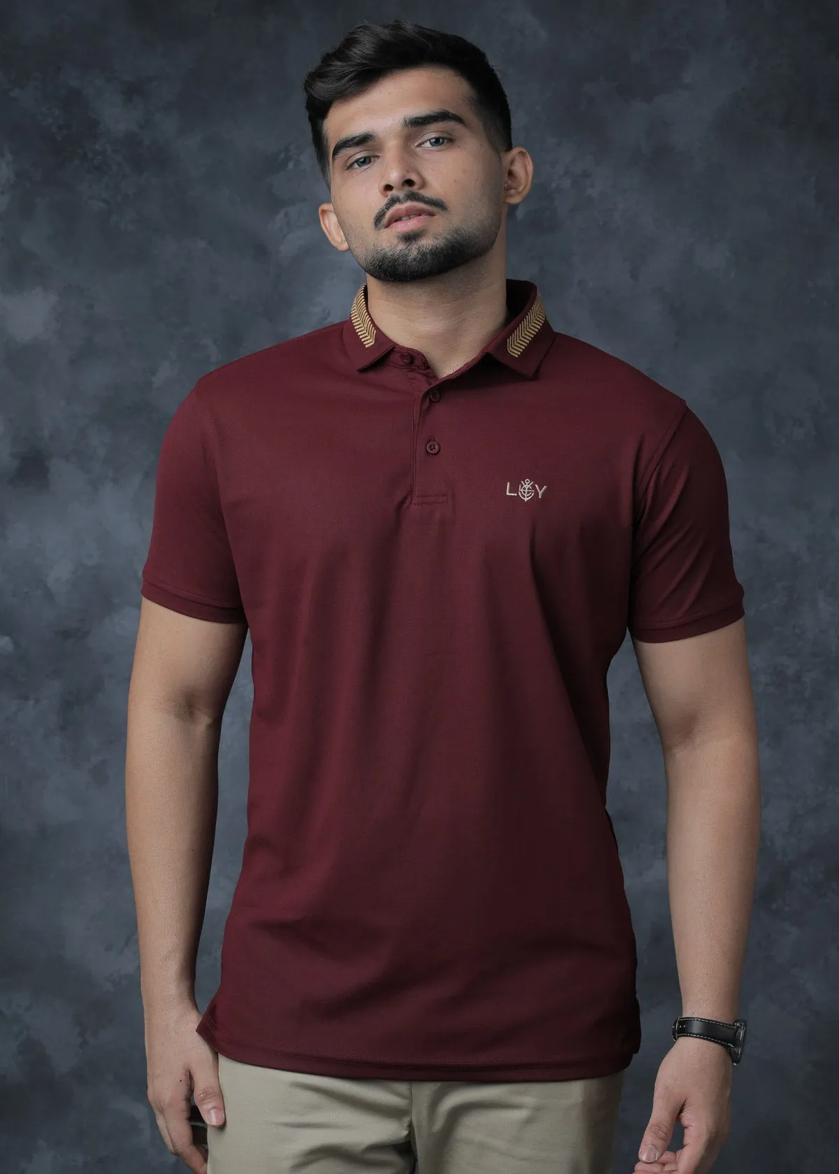 LCY | Contrast Embroiderey Basic Polo