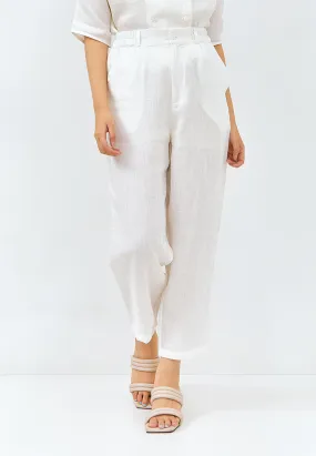 Linen Tapered Pants in White