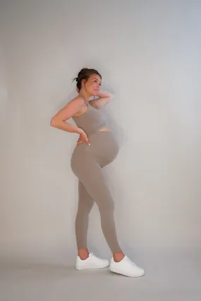 Lux Maternity Leggings - Oatmilk