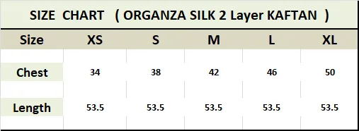 Luxury Organza Silk Kaftan, Elegant & Casual Wear Caftan For Women's