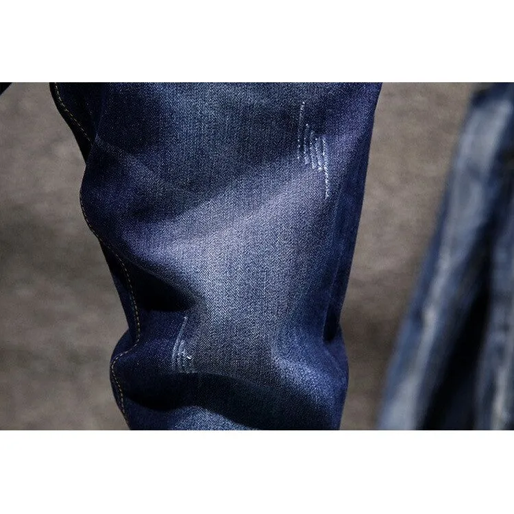 Men's Skinny Jeans Zipper Fly Slim Fit Denim Stretch Jean Pencil Leg Pants