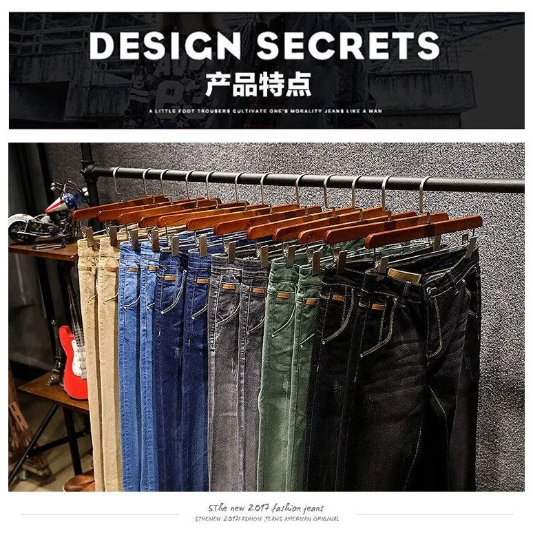 Men's Skinny Jeans Zipper Fly Slim Fit Denim Stretch Jean Pencil Leg Pants