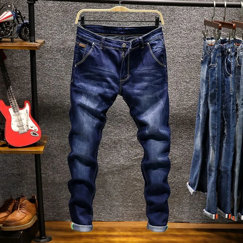 Men's Skinny Jeans Zipper Fly Slim Fit Denim Stretch Jean Pencil Leg Pants