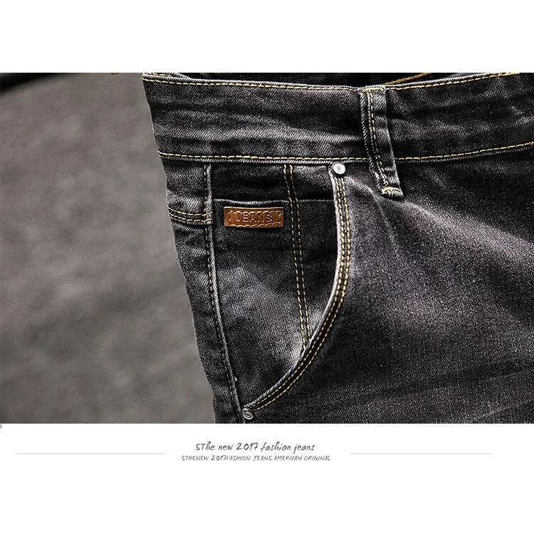 Men's Skinny Jeans Zipper Fly Slim Fit Denim Stretch Jean Pencil Leg Pants