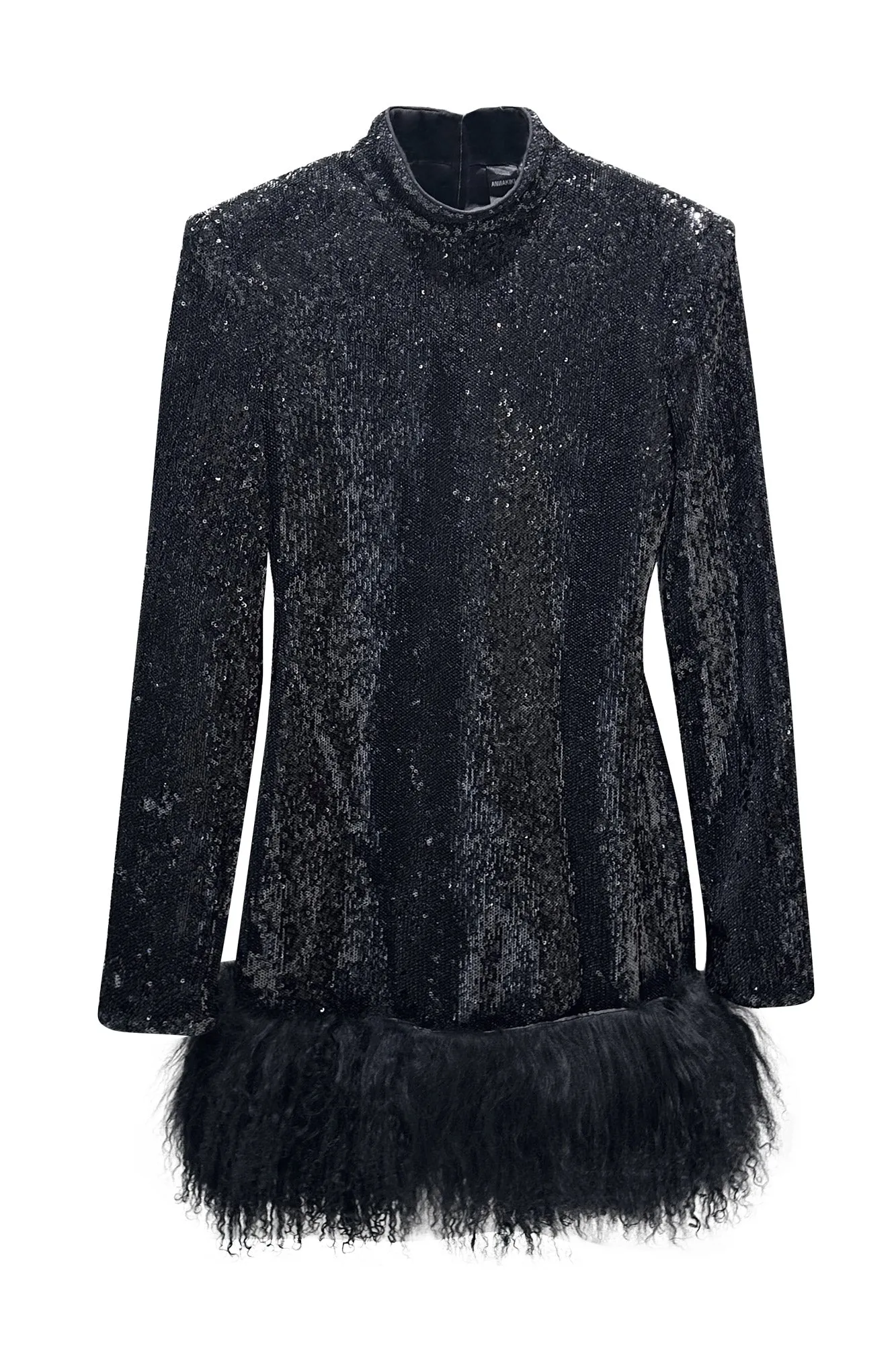 Meteor hollowed-out bead miss back woolly edge dress