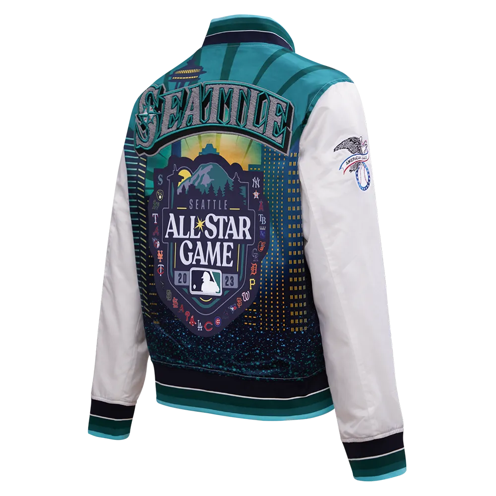 MLB ALL STAR 2023 RIB WOMEN'S SATIN JACKET (WHITE)