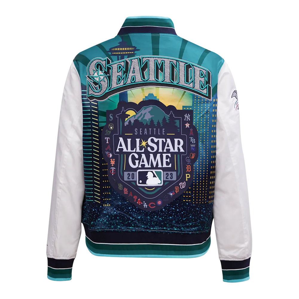 MLB ALL STAR 2023 RIB WOMEN'S SATIN JACKET (WHITE)