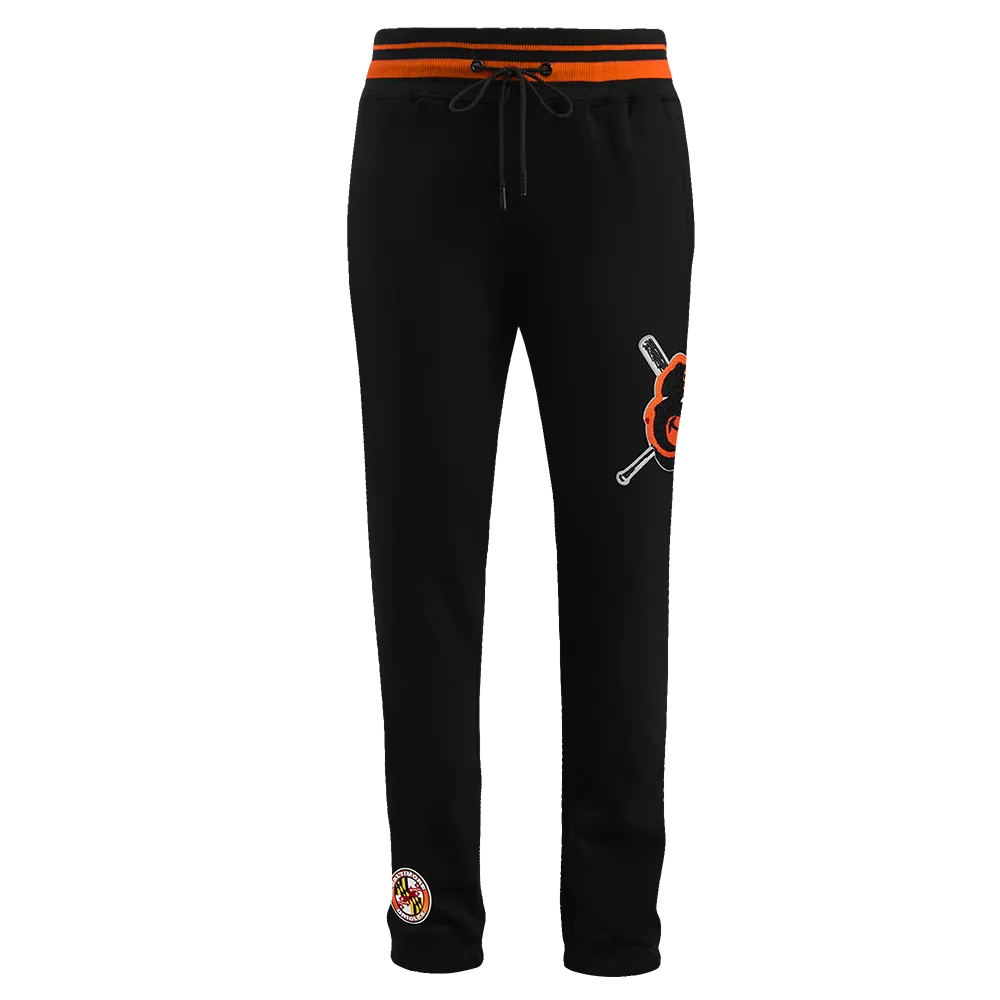 MLB BALTIMORE ORIOLES MASHUP MEN'S RIB SWEATPANT (BLACK/ORANGE)