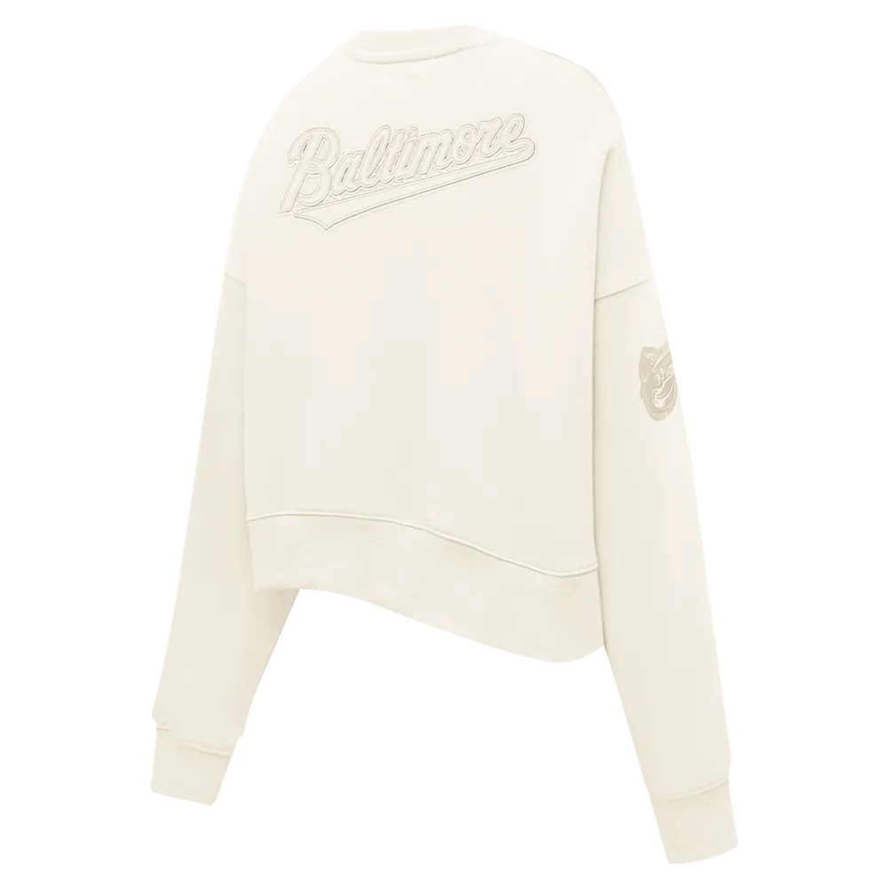 MLB BALTIMORE ORIOLES NEUTRAL WOMEN'S CREWNECK (EGGSHELL)