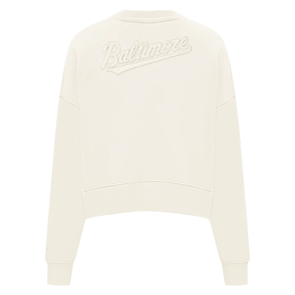 MLB BALTIMORE ORIOLES NEUTRAL WOMEN'S CREWNECK (EGGSHELL)