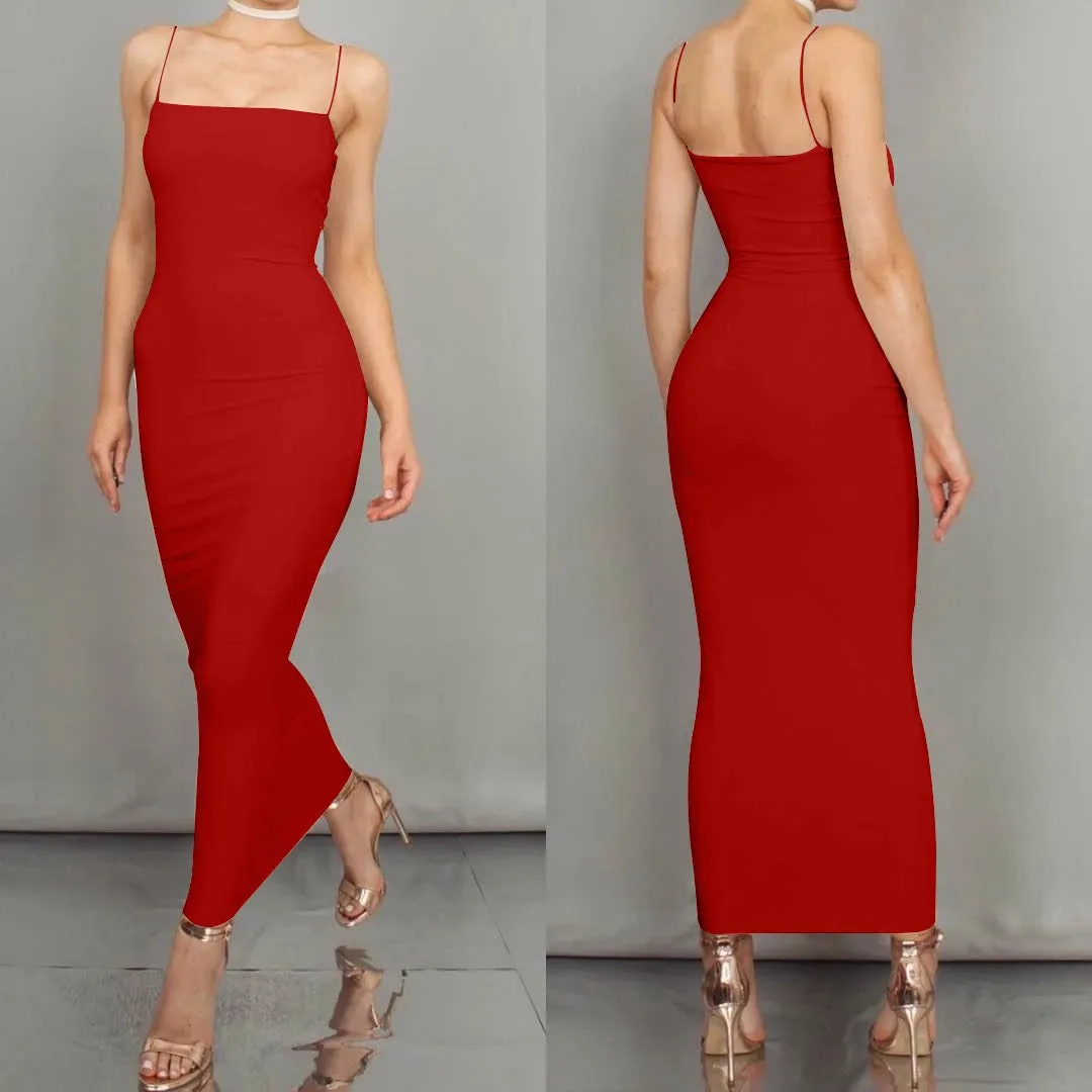 New Summer Women'S Dress Long Sling Dresses Club Sexy Suspender Dress