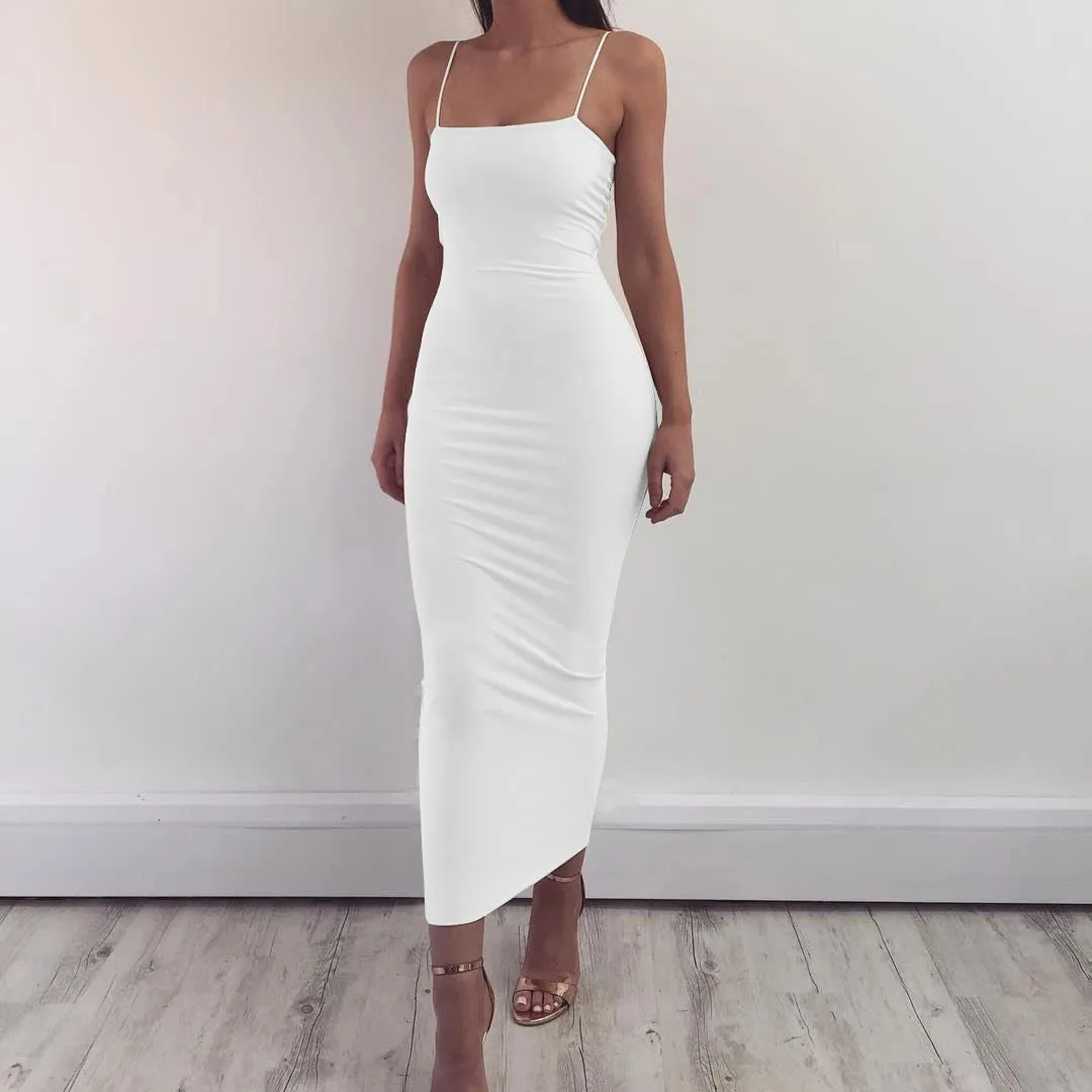 New Summer Women'S Dress Long Sling Dresses Club Sexy Suspender Dress