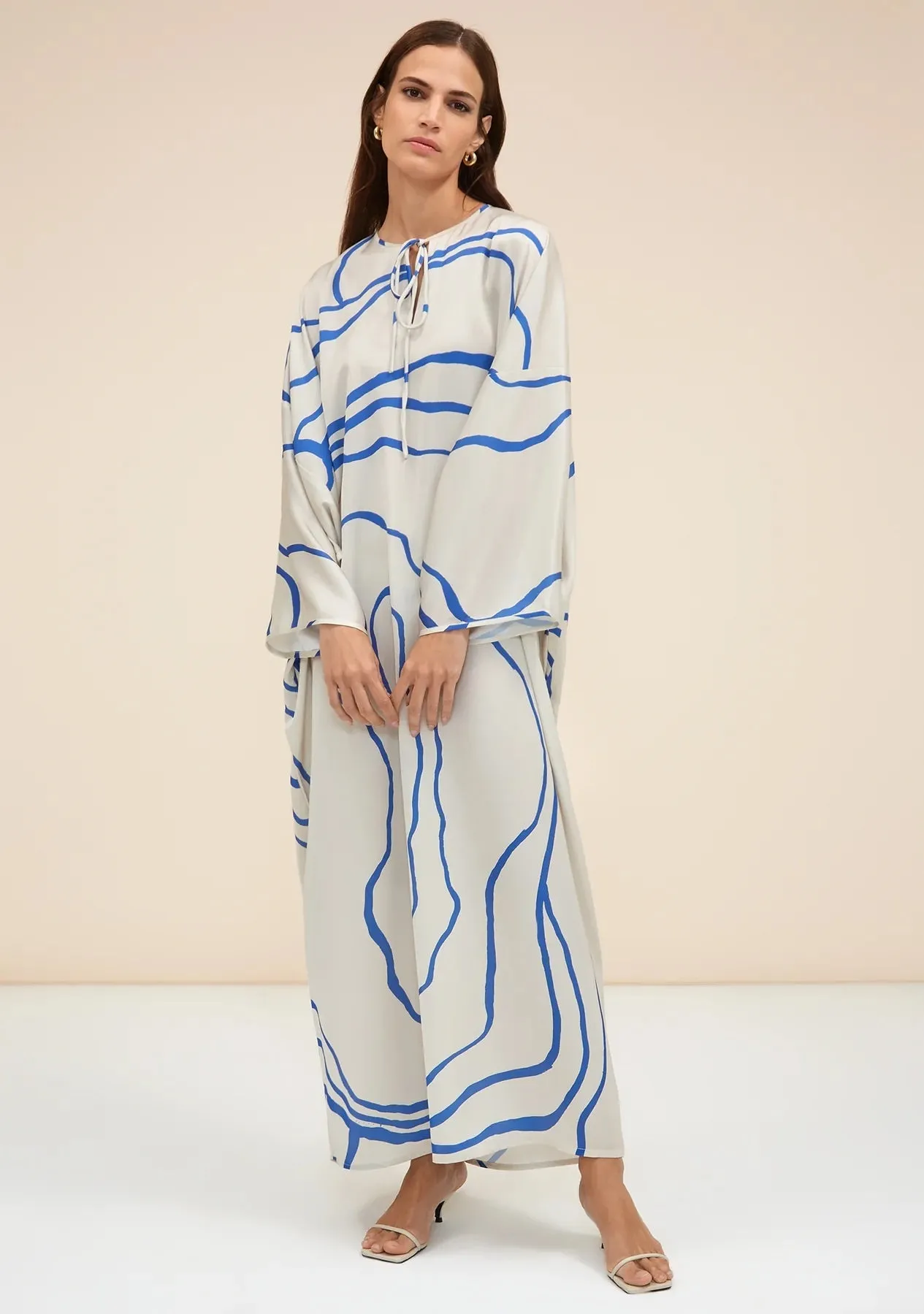 Organza Silk Digital Printed Caftan For Women's Long Kaftan