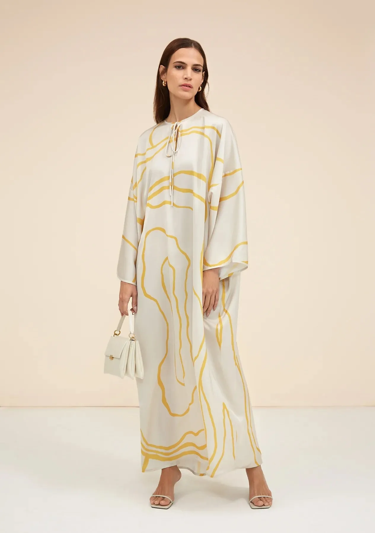 Organza Silk Digital Printed Caftan For Women's Long Kaftan