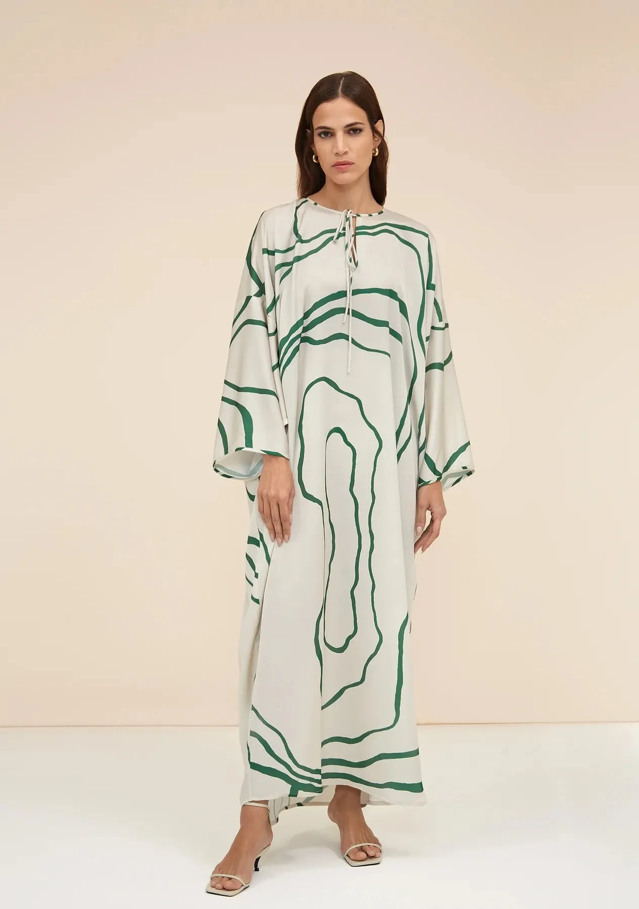 Organza Silk Digital Printed Caftan For Women's Long Kaftan