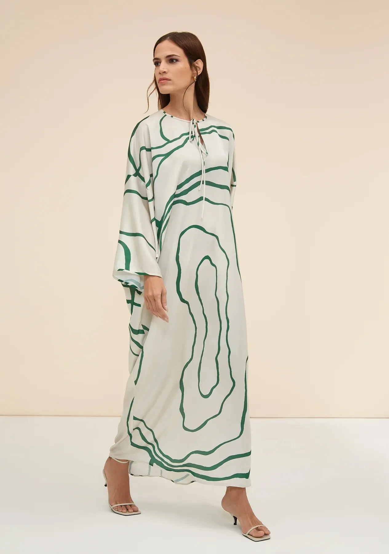Organza Silk Digital Printed Caftan For Women's Long Kaftan