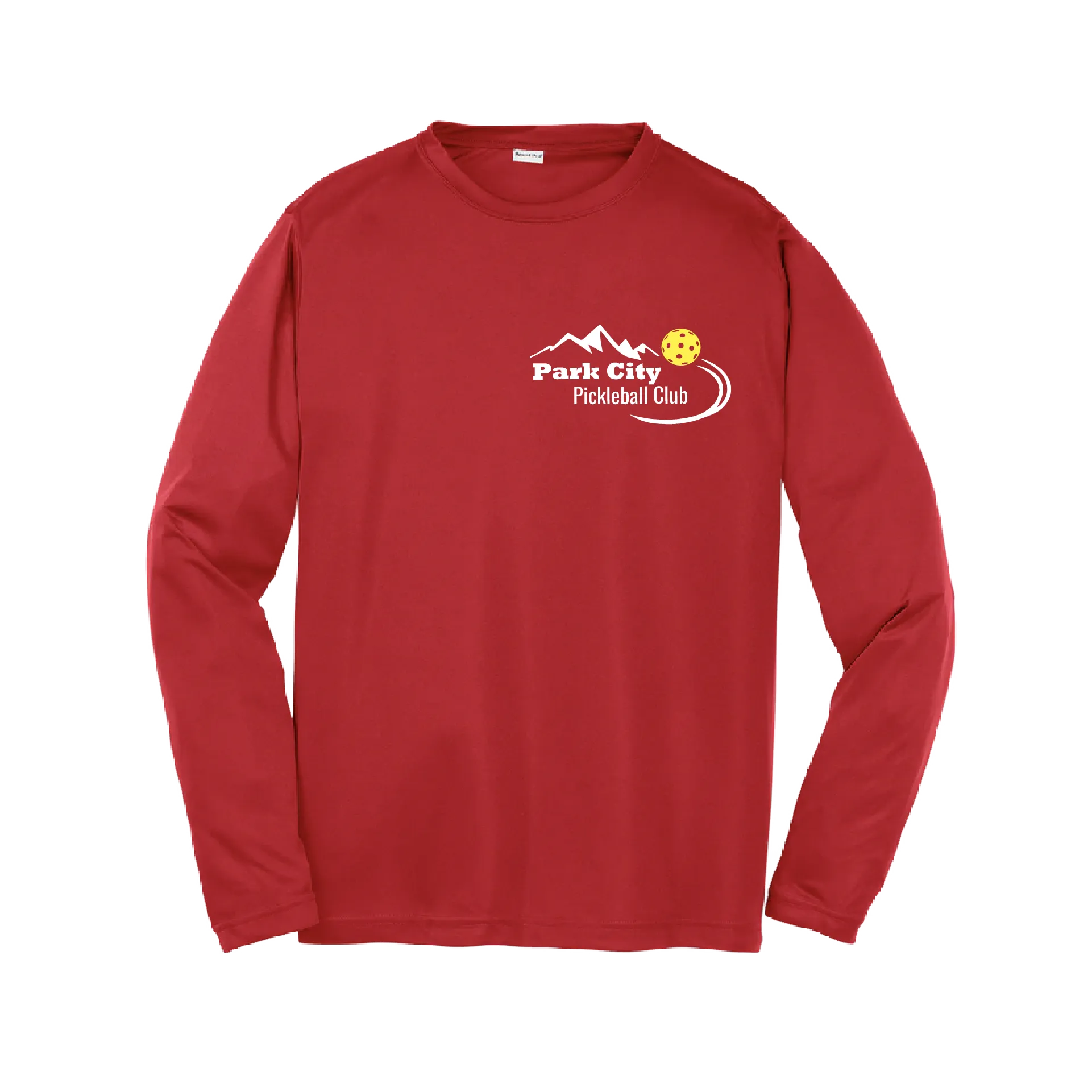 Park City Pickleball Club (White Words) | Youth Long Sleeve Atheletic Shirt | 100% Polyester