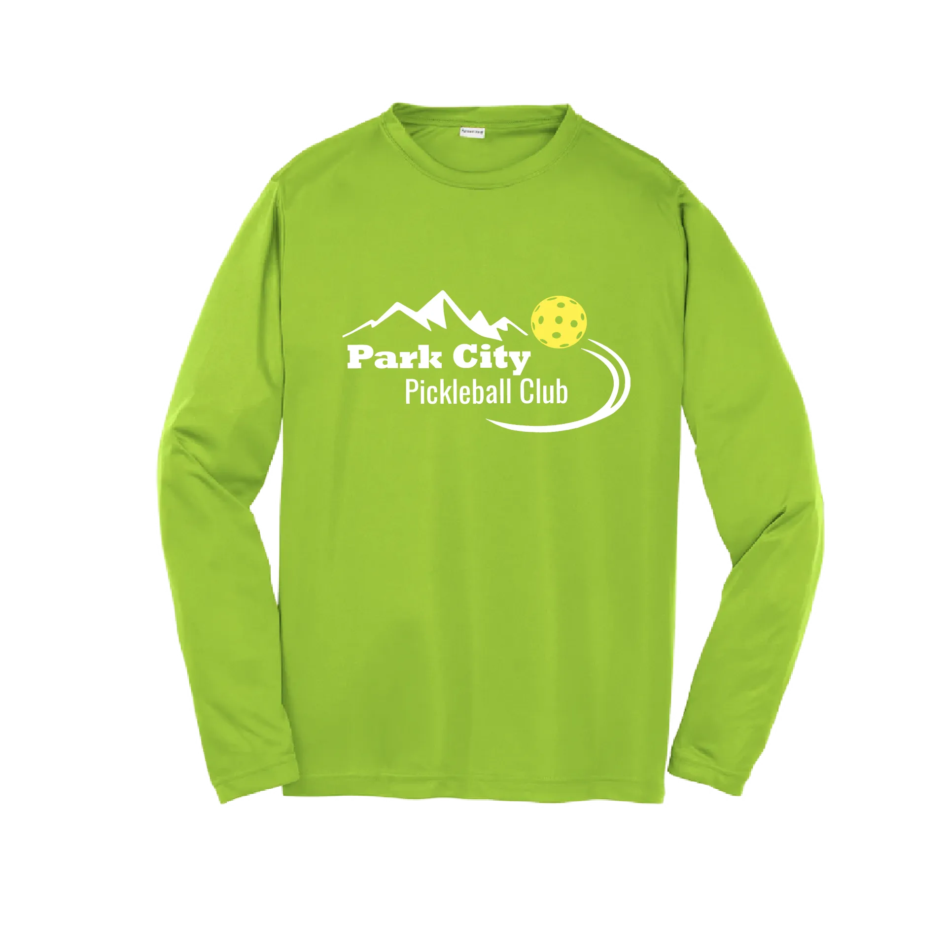 Park City Pickleball Club (White Words) | Youth Long Sleeve Atheletic Shirt | 100% Polyester