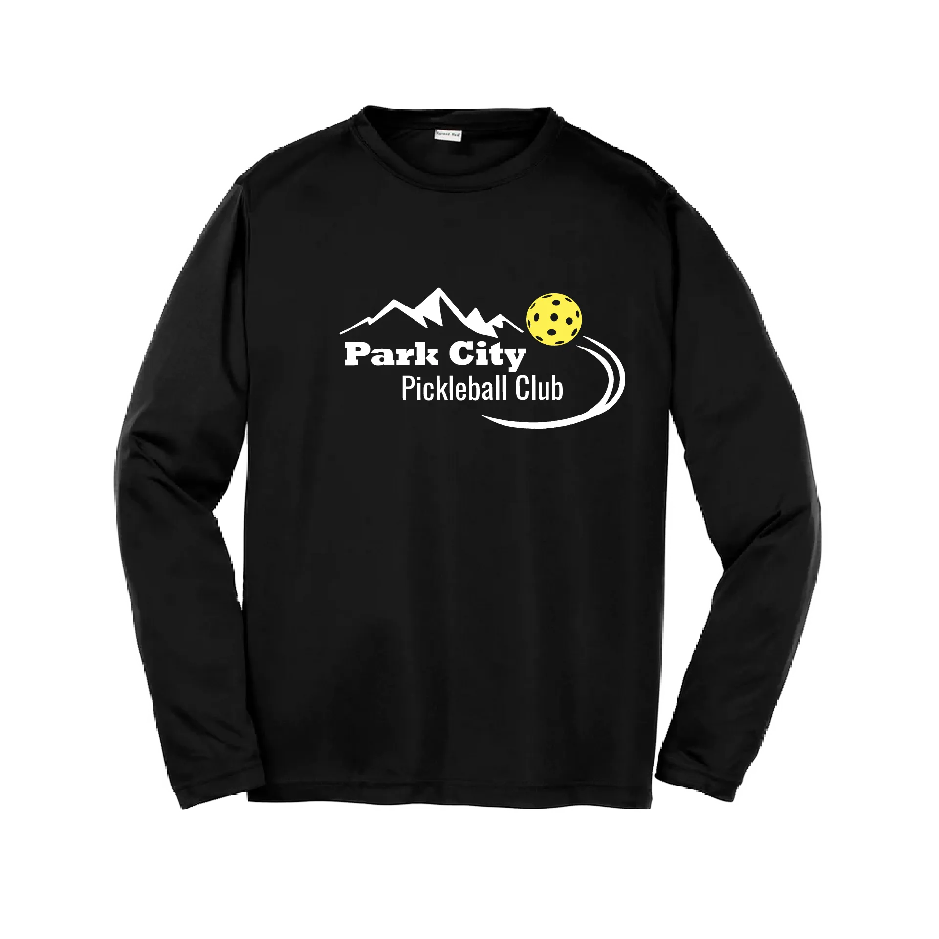 Park City Pickleball Club (White Words) | Youth Long Sleeve Atheletic Shirt | 100% Polyester