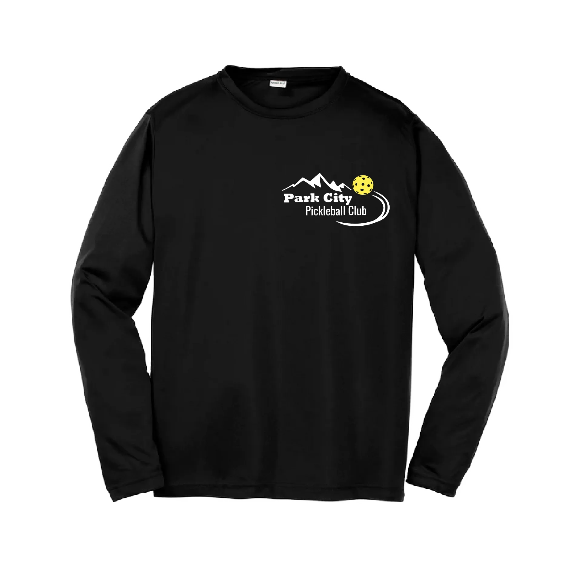 Park City Pickleball Club (White Words) | Youth Long Sleeve Atheletic Shirt | 100% Polyester