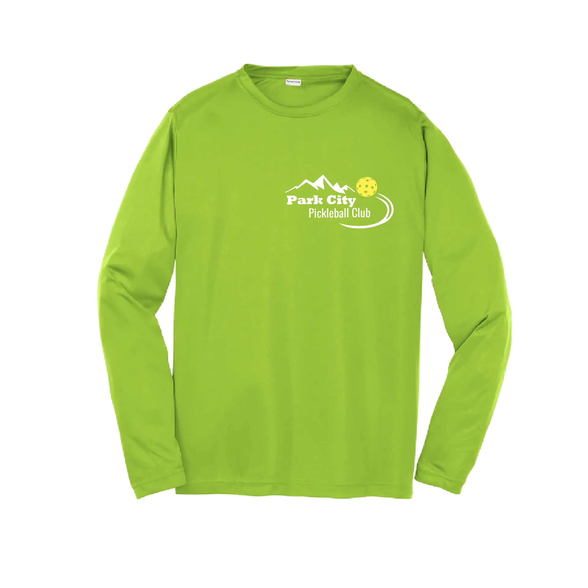 Park City Pickleball Club (White Words) | Youth Long Sleeve Atheletic Shirt | 100% Polyester