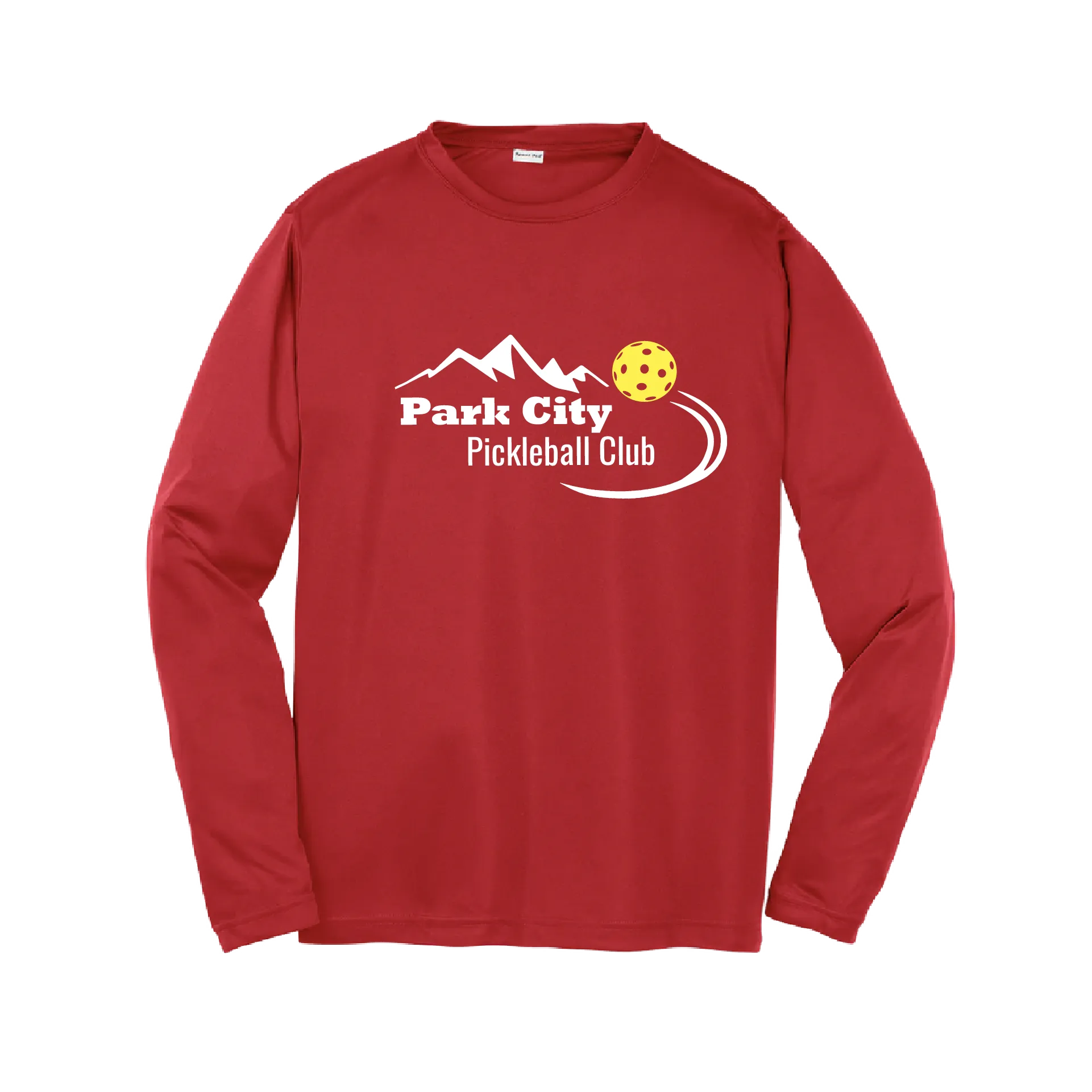 Park City Pickleball Club (White Words) | Youth Long Sleeve Atheletic Shirt | 100% Polyester