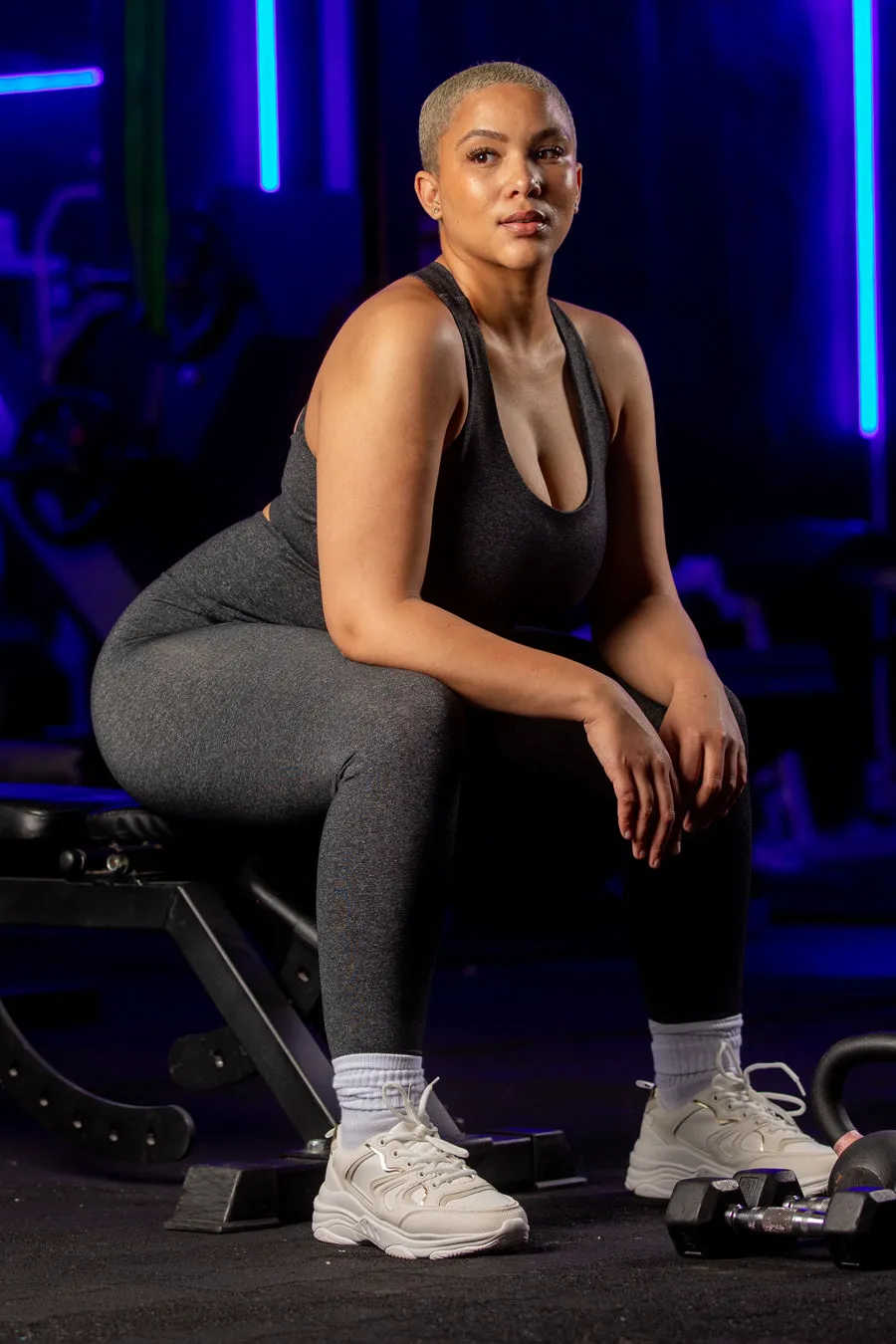 Power VPOP Shape Leggings  - Grey Melange