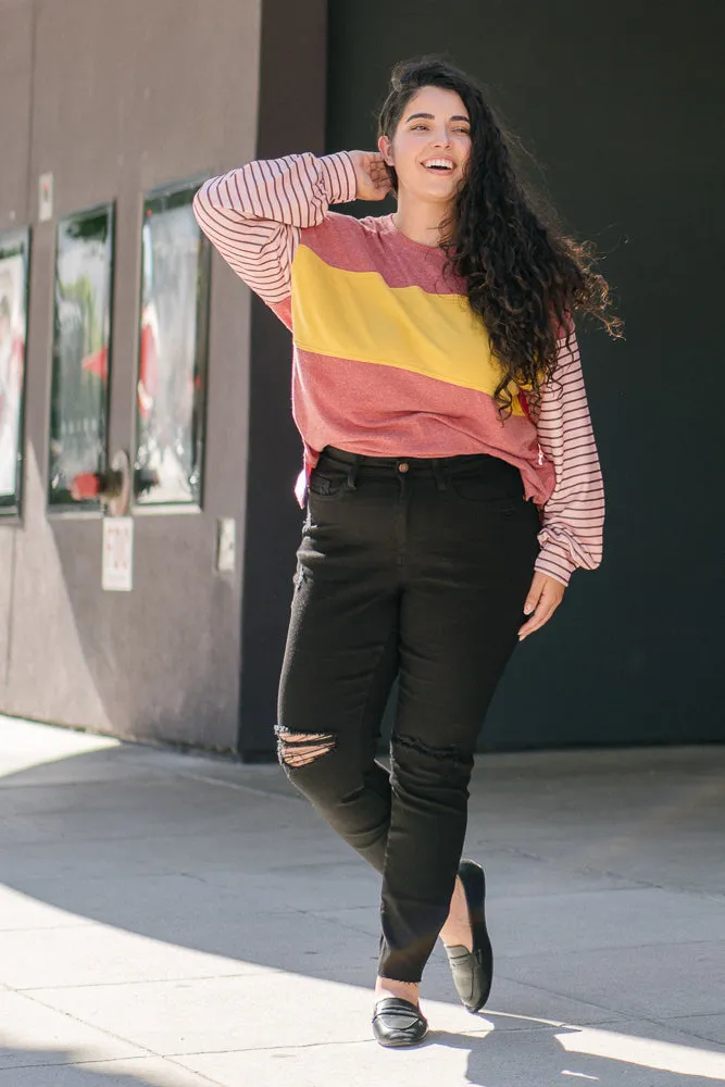 preorder - Belen High Rise Black Distressed Skinny Jeans - PLUS
