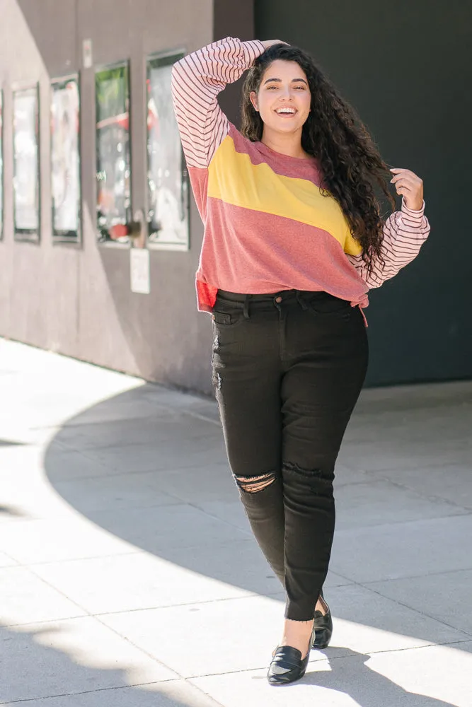 preorder - Belen High Rise Black Distressed Skinny Jeans - PLUS