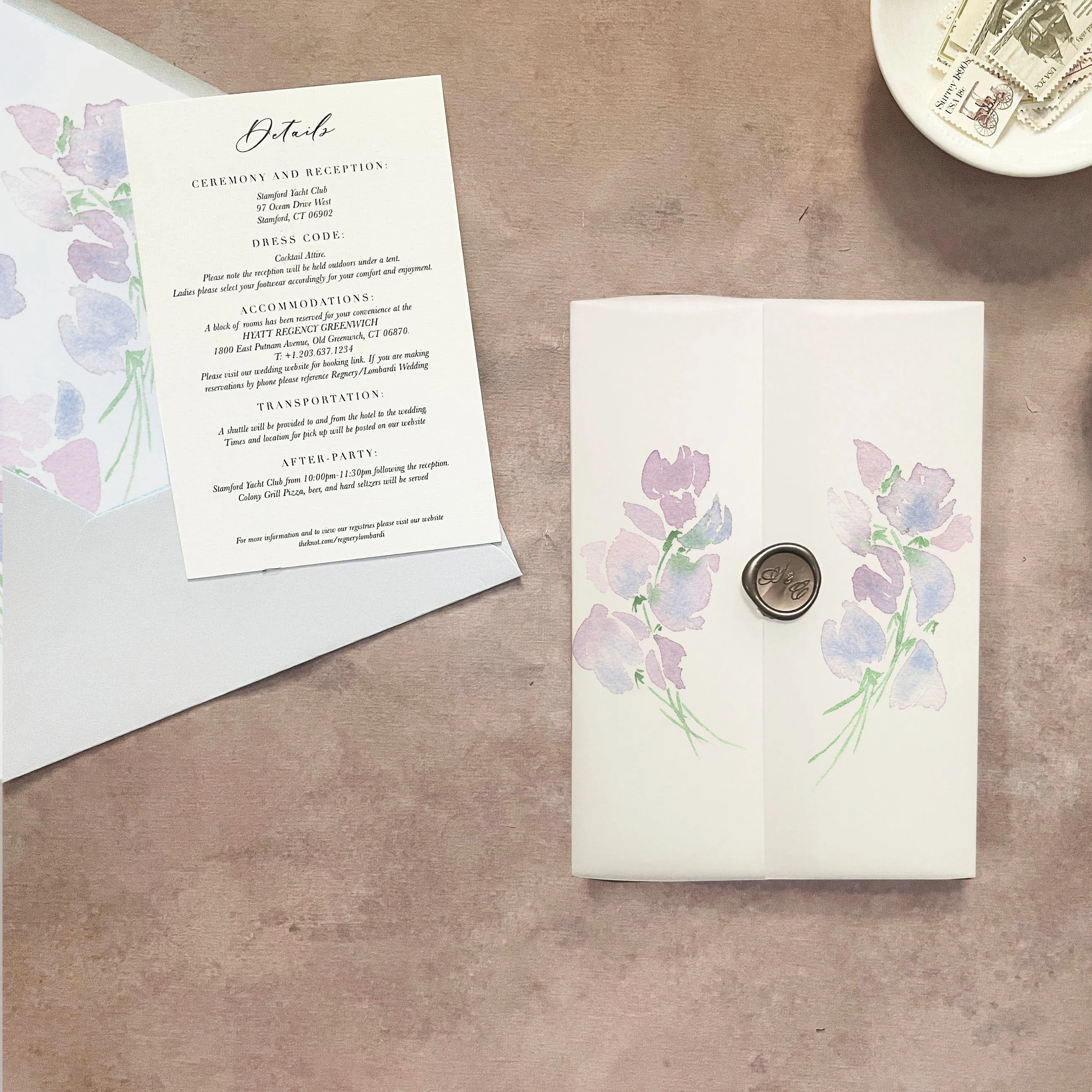 Purple Floral Vellum Wrap | A7 or A6 | Set of 10