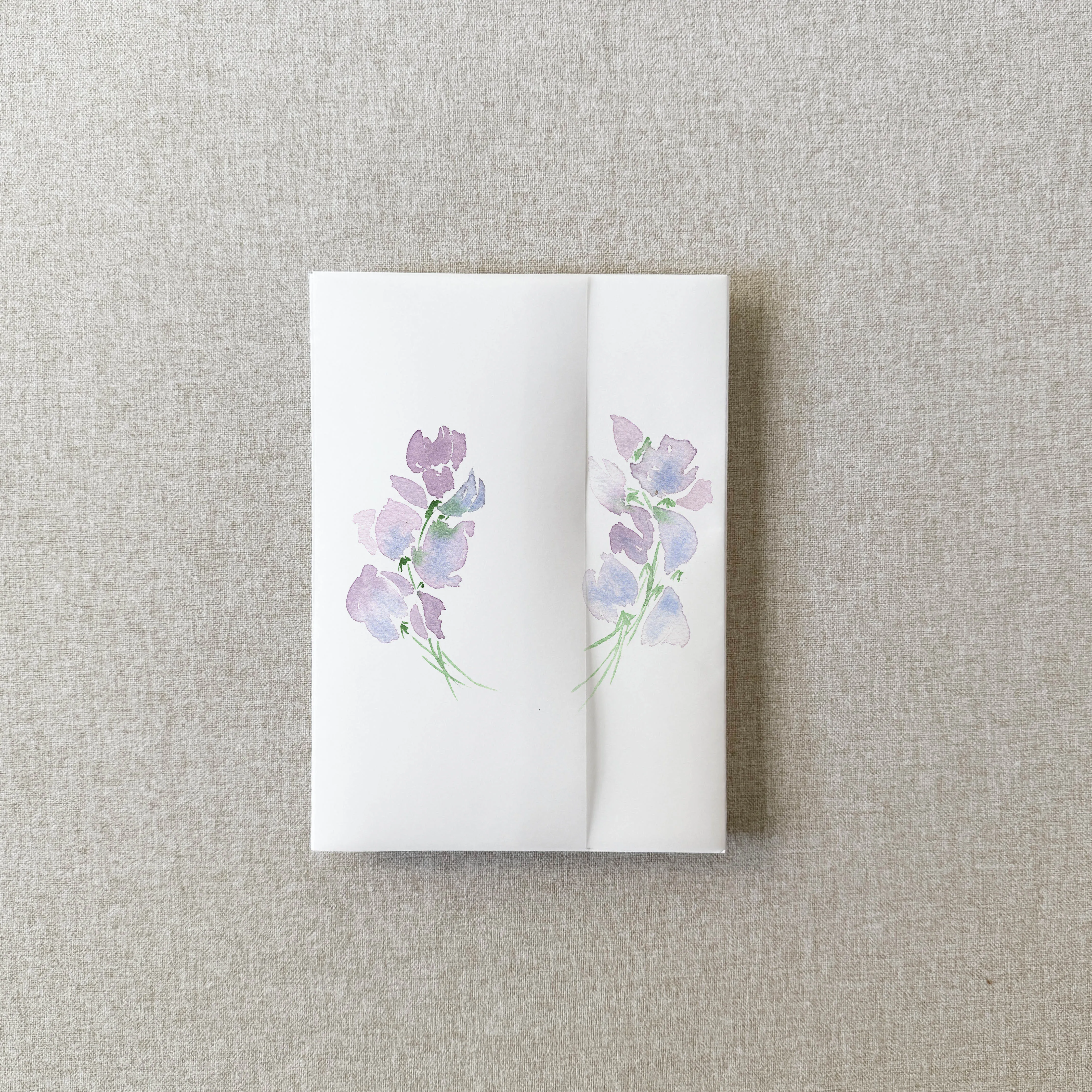 Purple Floral Vellum Wrap | A7 or A6 | Set of 10