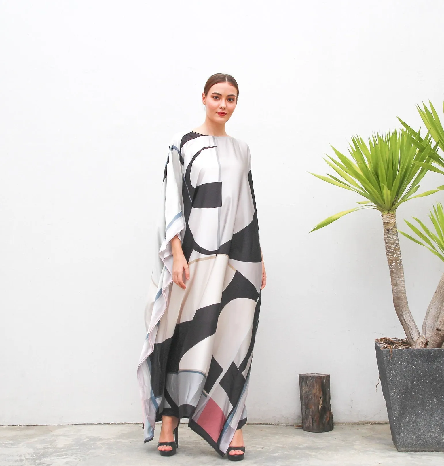 Satin Silk Caftan, Women Printed Kaftan Dress For Women's